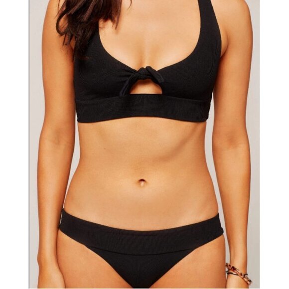 💕L*SPACE💕 Ribbed Bikini Tara Top + Veronica  Bottoms Black XS NWT - Picture 13 of 16